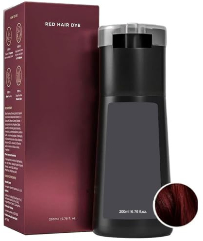Haarfärbeshampoo 3 in 1,Sanftes Haarfärbeshampoo,Sofort Haarfarben Shampoo für Männer und Frauen,Colour Shampoo Haarfärbemittel für alle Haartypen (Rot)