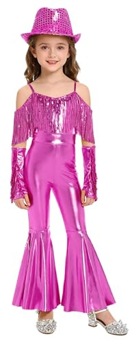 Sxiwei Mädchen Turnanzug Für Kunstturnen Mit Hut Handschuhen Tanzkleid Für Lateintanz Tango Moderne Tanz Jazz Mit Stoff Glitzer Tanzanzug Im Disco Stil