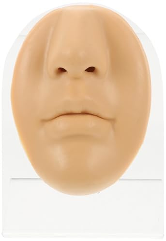 MAJORMENCH Faux Visage Flexible pour Piercing Nez et Bouche en Silicone Couleur Chair avec Support Stable pour Pratique et Présentation Bijoux de Piercing Professionnel