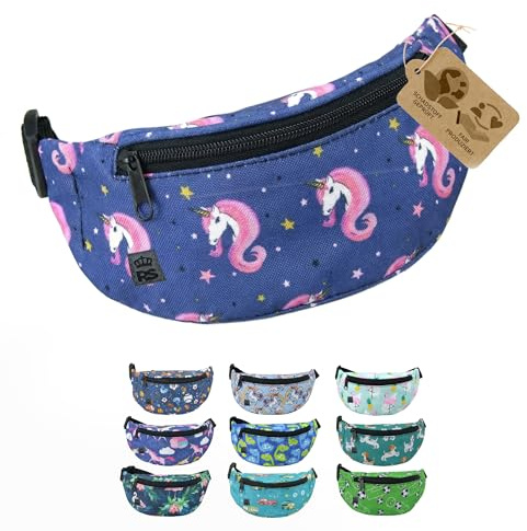 Bauchtasche Hüfttasche Gürteltasche für Kinder 3-7 Jahre - Kindergürteltasche mit verstellbarem Hüftgurt - leicht kompakt, abwaschbares Robustes Material (Modell 12)