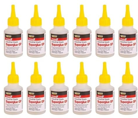Stick 2 Industrial Grade Superglue GP, General Purpose, Fast Bonding, 20g, Pack of 12