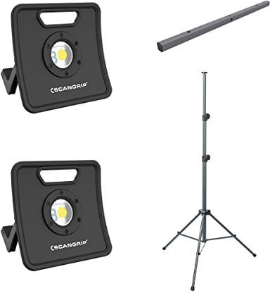 2x Scangrip 03.5441 NOVA 3K C+R Akku-Baustrahler COB LED inkl. 03.5431 Stativ