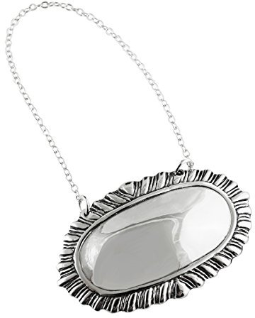 Sterling Silver Blank Engravable Oval Wine Liquor Bottle Decanter Label Name Tag