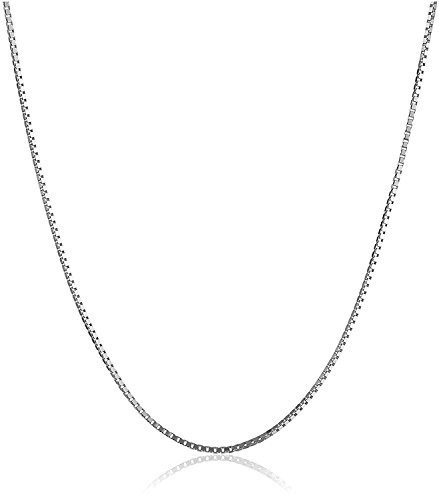 PRINS JEWELS Feine 14 Karat / 585 Gold Italienisch Venezianer Box Kette Weißgold Unisex - Breite 0.75 mm - verschiedene Längen (50)