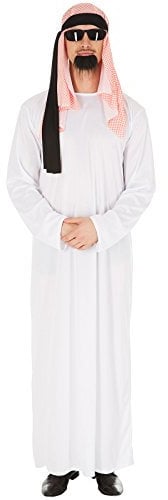 dressforfun tectake Herrenkostüm Scheich | Kopfbedeckung und Kordel | Extravagantes Kostüm aus 1001 Nacht | inklusive Bart zum Ankleben (S | Nr. 301030)