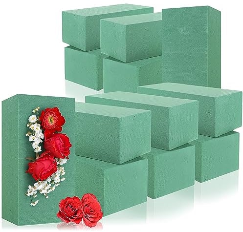 com-four® 12x Espuma Floral para Arreglos Florales - Esponja para Flores Frescas - Esponja Plug In para Hacer Manualidades para Boda y Cumpleaños