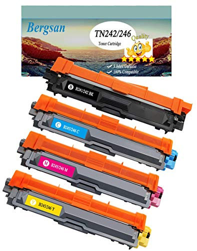 Bergsan Kompatibel Toner Ersatz für Brother TN-241 TN-245 TN-242 TN-246 für Brother MFC-9332CDW DCP-9022CDW HL-3142CW HL-3152CDW DCP-9017CDW DCP-9020CDW MFC-9142CDN 9140CDN 9342CDW HL-3140CW