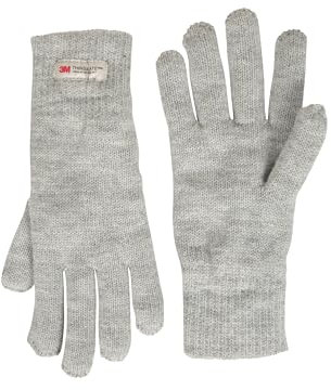 Mountain Warehouse Thinsulate Damen-Strickhandschuhe - warme Damenhandschuhe, Handschuhe mit Strickeffekt, doppelt gefüttert - für Reisen, kaltes Wetter und Urlaub Hellgrau Einheitsgröße