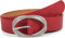 styleBREAKER Damen Gürtel Unifarben mit ovaler verschlungener Doppelschnalle, kürzbar 03010099, Größe:80cm, Farbe:Rot-Silber