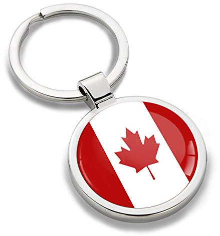 Biomar Labs Länderflaggen Schlüsselanhänger aus Hochwertige Metall – Edelstahl Schlüsselanhänger Flaggen & nationalen Symbolen (Canada Kanada Flagge KK 184)