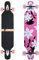 Flex1 bis 122kg - Camber Longboard (Flex1 bis 122kg, pink Flower - Ahornholz)