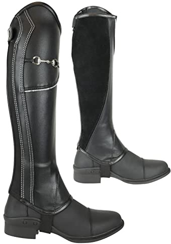 AK Equestrian Chaps zum Reitchaps mit Gebisskette und Lederschutz im Inneren AKRS-1864