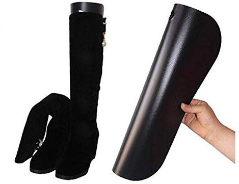 Happyupcity 2 Paia Stivali da Donna in plastica Nera con Inserti sagomati, Addensare Lunghi e Automatici, Supporto per Modellare Gli Alberi delle Scarpe e Gli Stivali Alti e Corti con Inserti (16in)