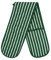 Molly Malou 100% Cotton Butcher Stripe Quilted Double Oven Gloves Pot Holder Heat Resistant Mitt Come in Four Colours (Green)