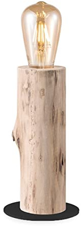 Home Sweet Home Landhaus-Tischlampe Billy | 12/12/25,5cm | Nachttischlampe | Holz | geeignet für E27 LED Glühbirnen | mit Schnurzwischenschalter | geeignet für Wohnzimmer,