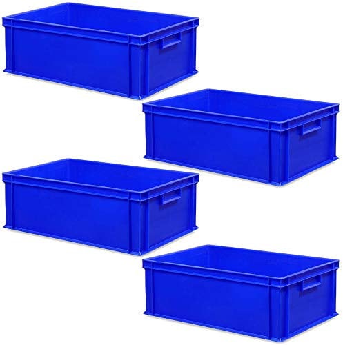 BRB 4 Eurobehälter mit 2 Griffleisten, LxBxH 600x400x220 mm, blau