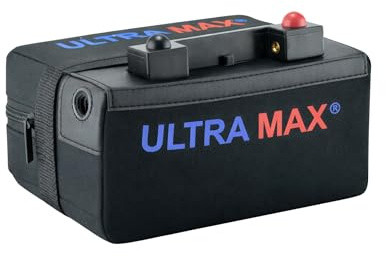 Ultramax 18Ah Standard 18 Hole Lithium Battery & Charger with a built in USB Port