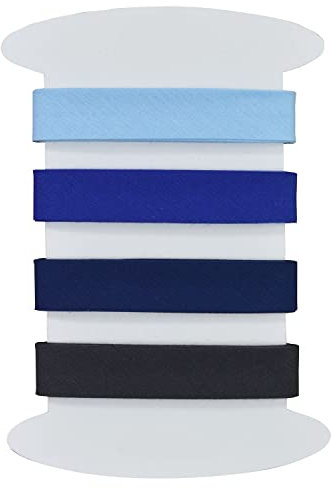 Set von 4 einfarbige Schrägband - Mehrere Farben erhältlich - 2 Meter pro Farbe - Schrägband aus Baumwolle in sehr guter Qualität (Set B)
