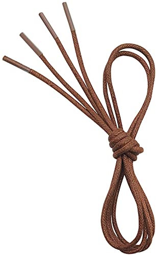 VSUDO Lacets ronds cirés pour chaussures habillées - Diamètre de 2,5 mm - Lacets de rechange fins pour chaussures richelieu, derbies, brogues, blucher, bottines richelieu ou bottes en daim, marron