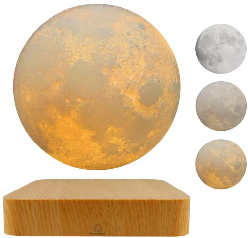 PeacePlanet Floating Moon Lamp, Gift, LED Table Lamp, Levitate & Rotate in Air, Night Light, Multicolor, Touch Control, Gift for Girlfriend, Mom, Birthday, Anniversary, Home Décor, Office