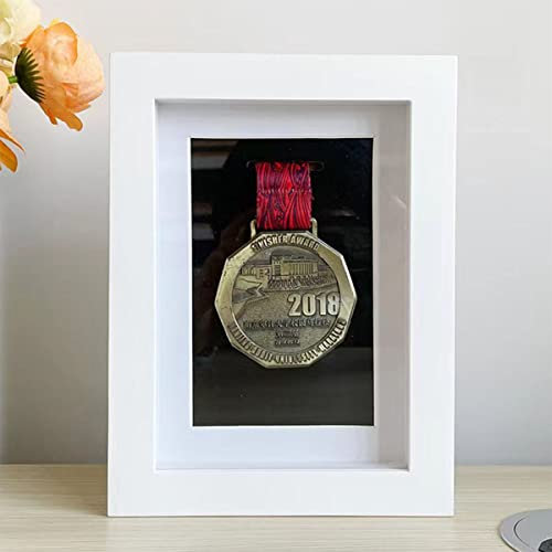 Medaillenständer,Kastenrahmen,3D-Mehrzweck-Medaillen-Ausstellungsbox,perfektes Medaillendisplay für Lätzchen,Läufer, Marathon,Gymnastik,Ringen,Karate,Hockey und alle Sportmedaillen, 12.7 x 17.8 cm.