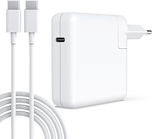 Mac Book Pro Charger, 61W USB C Charger Power Adapter for Mac Book Pro 12, 13, 15, 16, for Air 2018, 2019, 2020, 2021, PD Fast Charging and Data Syncing with 6.6Ft USB-C Charge Cable