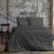 Komfortec Premium Superweiches Bettwäsche 2teilig 155x220 cm Bettbezug + 80x80 cm Kissenbezüge, gebürstet 100% Mikrofaser, Anthrazit