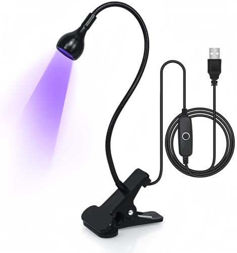 mlogiroa LED Dryer for Gel Nails, 3W, Mini Light With Gooseneck, Portable Clamp UV Light With USB Charge Lamp for Salon