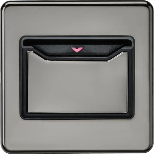 Knightsbridge Screwless Hotel 32A 1G Key Card Switch Black Nickel