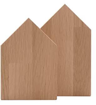 Bergliebe Dekohaus im 2er Set in Eiche Vollholz | Dekoartikel | Hausdeko | Wohndeko | Eiche | 10 x 15cm; 10 x 18 cm Pohmer Design
