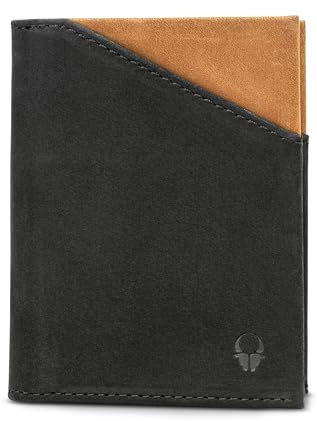 DONBOLSO Herren Leder Slim Wallet mit Münzfach - Herren Front Pocket Wallet - Minimalistische Brieftasche RFID-Blockierung Karteninhaber - Leder Bifold Slim für Männer mit schönen Geschenk-Box