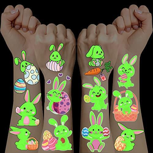 Ostergeschenke Kinder, 100+ Hase Eier Tattoos Ostern, Kleinigkeiten fürs Osternest, Leuchtende Hautfreundliche Kindertattoos Aufkleber Ostereier, Mitgebsel Ostern Geschenke Kinder Spielzeug