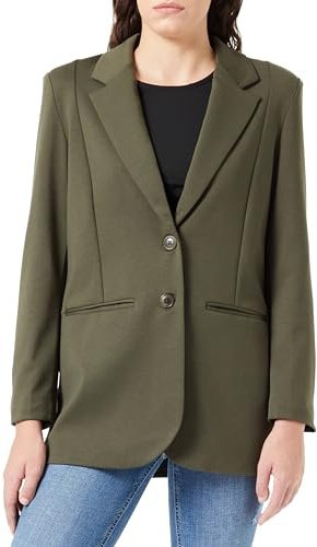 ICHI IHKATE SUS Oversize BL Damen Blazer Longblazer Jacke Long-Blazer mit Knöpfen Stretch und Reverskragen