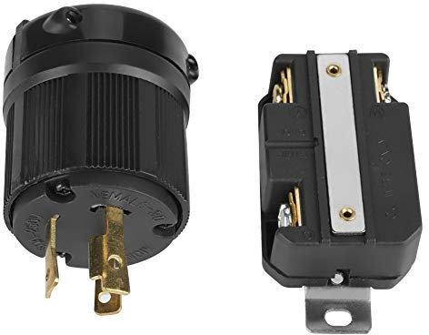 TenNuoDa 30 A 250 V Amerikanischer 3-Loch-Anti-Drop-Stecker, L6-30P / R Twist Lock Elektrischer Anschluss, PA66-Gehäuse, Kupferkontakte, Stecker, Buchse