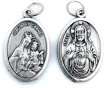 Medaille Heiliges Herz Jesu aus oxidiertem Metall, Größe 2,5 x 1,5 cm, 10 Stück