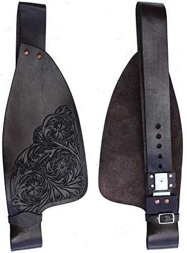 WILD RACE Horse Western Ersatz-Sattelschutzbleche für Erwachsene aus echtem Leder/Horse Western Adult Genuine Leather Replacement Saddle Fenders (Stil-06 (Style-06))