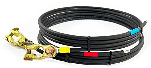 SOLARTRONICS 1 Paar Solarladeregler Batterie Verbindungskabel 2m 6mm² Kupfer mit massiven Batterieklemmen für Autobatterie Solarbatterie Batteriekabel H1Z2Z2-K Solar Laderegler (schwarz)