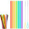 NHCDFA 32pcs Bubble Tea Straw, Bubble Tea Straws, 2 Straw Cleaning Brushes, Boba Straws, Colorful Smoothie Straws, Replacement Straws, Thick Straws for Smoothie Cups Cocktails, Red