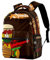 Afrikanischer Percussion-Rucksack, bunt, Djembe-Musik-Rucksack, lässiger Sport, Tagesrucksack, Reisen, Schultasche mit mehreren Taschen, für Männer und Frauen, mehrfarbig, 29.4x20x40cm/11.5x8x16 in