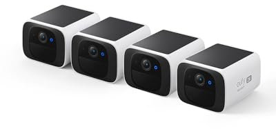 eufy Security S220 SoloCam 4-Cam Pack, Solar Charging, Wireless Outdoor Camera, Continuous Power, 2K Resolution, Day and Night Clarity, 2.4 GHz Wi-Fi, No Monthly Fee