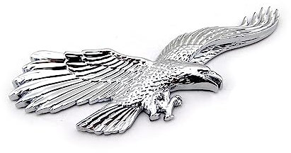 Adesivo 3D per moto, moto, auto, con aquila americana, emblema logo per camion, adesivo universale (cromato)