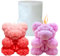 Midnadiy 3d Bär Silikonformen, Rose Bär Kerze Form, Blume Bär Kerze Silikonform, Gießen Formen, Diy Kerze Formen für selbstgemachte Seifen, Valentinstag Geschenke, Geburtstagsgeschenke (groß)