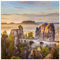 ARTland Wanddeko Wandbild Alu Verbundplatte für Innen & Outdoor Bild 100x100 cm Sächsische Schweiz Natur Bäume Berge Antik Architektur Brücke Bastei Sonnenuntergang U4XD