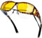 KANASTAL Nachtfahrbrille Überziehbrille Sonnenbrille Herren und Damen Gelb Gläser Anti Blendung Sonnenbrille zum Überziehen für Brillenträger UV400 Schutz