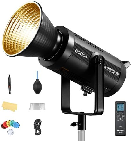 GODOX SL200IIIBi-Color LED Monolight Continuous Light 160W/210W/330W 2800-6500K 80,400 Lux for Studio and Film TV Production (SL200IIIBi)