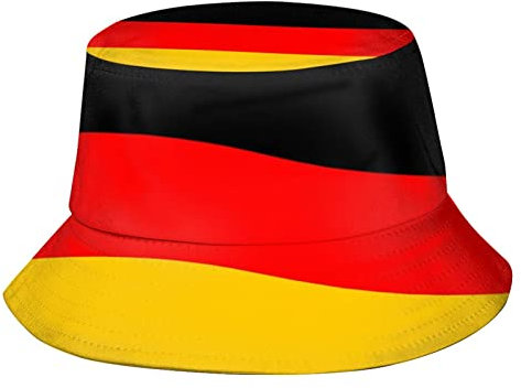 Zltegako Fischerhut mit Deutschland-Flagge, lustiger Strand, Fischerhut, Sonne, breite Krempe, Kappe für Damen, Herren und Teenager, Deutschland-02, One size