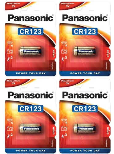 PANASONIC Confezione da 4 blister da 1 batteria CR123 al litio Power 3 V