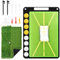 BROTOU Golf Hitting Mat Swing Path Detection, Analyse Swing Path & Correct Stance & Posture, Golf Practice Mat with Ball Tray, Rubber Base, Dual Turf Mat, for Outdoor Indoor Golf Training (Sequin Mat)
