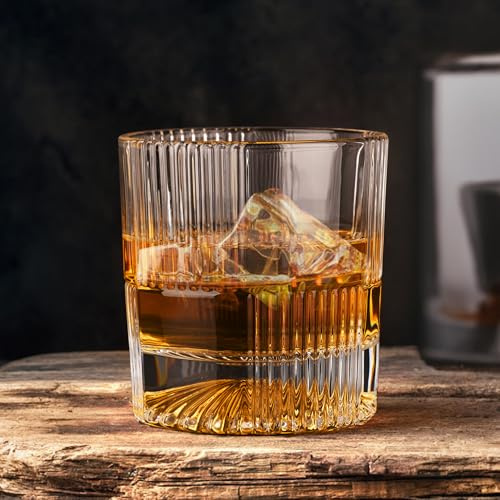 Lily's Home Premium Whiskey Glasses Set of 2-10oz Crystal Old Fashioned Glass Rocks Cocktail Glasses for Bourbon, Scotch - Ideal Gift for Men and Women's Birthday, Retirement Gift for Husband & Wife