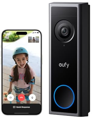 eufy Security Video Doorbell C30, Battery Powered, 2K FHD, 4:3 Expanded View, Easy Installation, Ring Call, Human and Motion Detection, HomeBase S380 Compatible, No Monthly Fee
